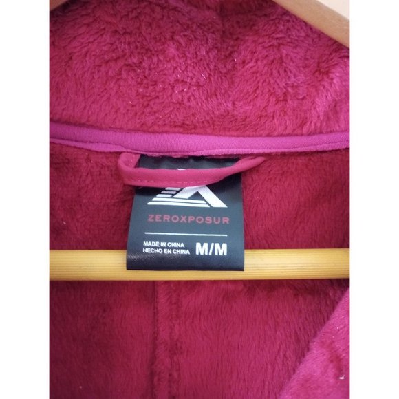 Women's ZEROXPOSUR Dark Pink Full Zip Jacket with 4 Pockets and Hood Size MEDIUM - Picture 3 of 3